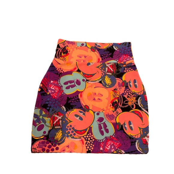 Vibrant Disney Mickey Mouse Lularoe altered Cassie Skirt - Picture 1 of 9